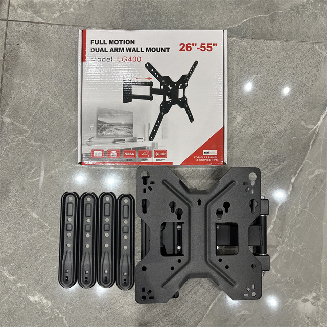 TV Wall Mount for 26-55" LG 400 Max Vesa 400x400mm with TV Full Motion Single Arm TV Holder Bracket