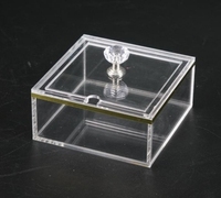 Boîte en acrylique transparent avec bord doré Mini boîte de support de dessert de bonbons Conteneur de stockage de décoration de maison de poupée transparent