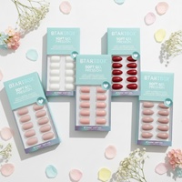 BTARTBOX – Kit de faux ongles de haute qualité, en gros, courts, en gel souple, amande, couleur nude unie, à presser, en vrac