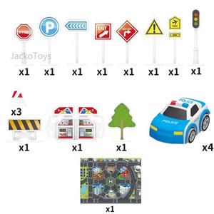 Precio de fábrica, juguete, deformación, Avión de policía, conjunto con Mini coche de policía, pista de juguetes, Avión de fricción con señal de tráfico, mapa de tráfico - Product Image 2