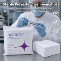 WIPESTAR Lingettes stériles pour salle blanche 9"x9" sans peluches Classe 100, lingette de nettoyage en polyester pour salle blanche, pour l'industrie bio-pharmaceutique et les semi-conducteurs