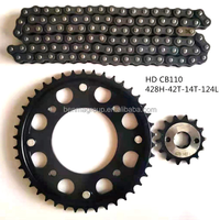 HF BENMA Amerika Selatan 1045 428H 32T 34T 36T 38T 39T 45T 116L 122L 124L Kit transmisi sepeda motor rantai dan peralatan sproket