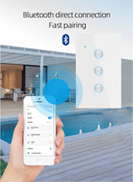 Interruptor de Luz Inteligente Tuya Estándar Americano, 1 Canal, Panel Táctil de Vidrio, WIFI+BLE, Control por Voz con Alexa para el Hogar