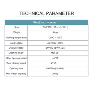 Turtech 200kg Pivot de montage intégré ou externe <span class=keywords><strong>Porte</strong></span> de capteur de <span class=keywords><strong>porte</strong></span> automatique <span class=keywords><strong>Porte</strong></span> <span class=keywords><strong>d</strong></span>'<span class=keywords><strong>entrée</strong></span> à pivot automatique - Product Image 5