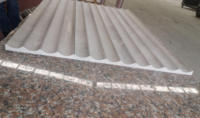 SH STONE pierre naturelle nouveau Design aiguisé blanc Beige travertin concave cannelé carreaux de marbre panneau mural pour la décoration intérieure