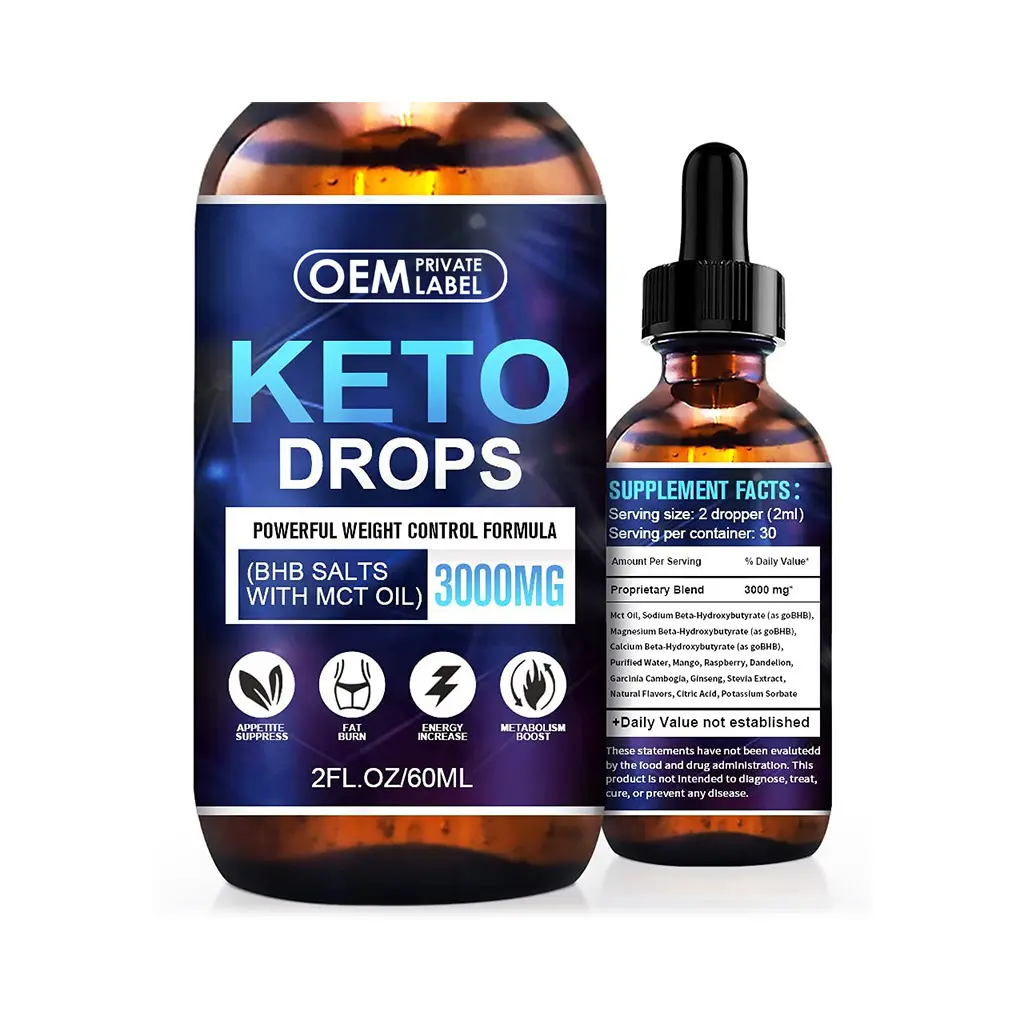 Natural Weight Loss Immune Support With BHB Exogenous Ketones Fat Burner Keto Diet Liquid Drops