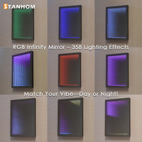 STANHOM CE UKCA RoHS Miroir d'illusion infini à LED mural 3D décoratif