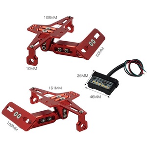 Support de <span class=keywords><strong>plaque</strong></span> d'immatriculation rétractable pour <span class=keywords><strong>moto</strong></span> avec éclairage LED, en aluminium, neuf - Product Image 2