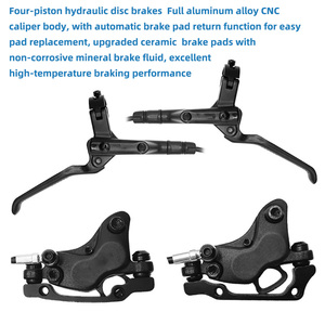 בלם דיסק הידראולי עם ארבע בוכנות, קליפר בלם דיסק הידראולי דו-צדדי אוניברסלי לאופני הרים - Product Image 2
