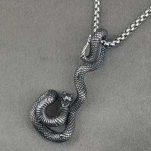 Yunnique-collar con colgante de serpiente de plata tibetana, joyería Punk Hip Hop Unisex, diseño geométrico con forma de Animal, JD215 - Product Image 3
