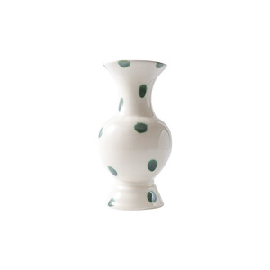 Nuevo Florero de Cerámica con Diseño de Flor de Loto y Puntos Verdes, Estilo Chino, Hecho a Mano, Estilo Vintage, Arreglo Floral de Alta Gama, Retro - Product Image 6