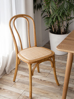 Chaise de balcon simple en rotin, tabouret pliant, chaise pliante en bois avec dossier, chaise en bois massif, chaise de salle à manger pour la maison