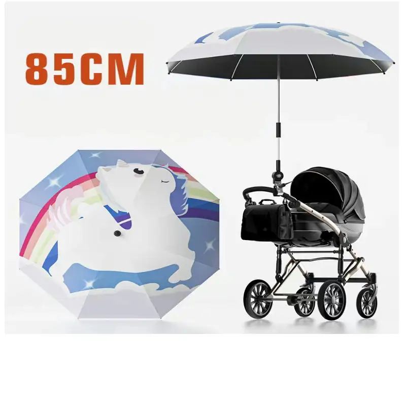 SUNDAY silver coating hands free universal clip clamp baby stroller umbrella for baby car