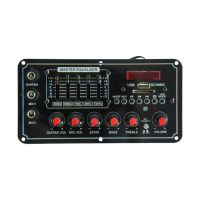 Modul Penguat Audio FY-R10 DC12V 50W 4Ohm, Mendukung USB TF AUX Gitar Mic Equalizer Power Amp
