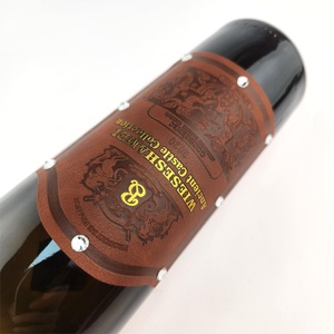 Etiqueta Adhesiva de Lujo para Botellas de Vino, Personalizada con Grabado, en Cuero PU Suave, Resistente al Agua y Ecológica, Marca OEM - Product Image 6