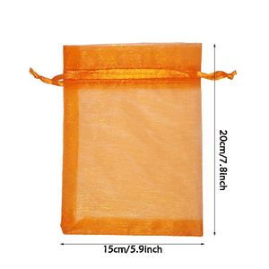ถุงออร์แกนซ่าแบบคลาสสิก ขนาด 15x20 ซม. ถุงใส่ของชำร่วยขนาดเล็กพร้อมเชือกผูก สำหรับตกแต่งงานคริสต์มาส งานแต่งงาน งานวันเกิด - Product Image 2