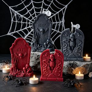 Vela aromática de Halloween con forma de lápida, esqueleto, calavera, serpiente y murciélago, vela artesanal para decoración de fiestas, decoración del hogar, regalo festivo - Product Image 4