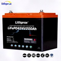 Batterie LiFePO4 Haute Capacité 24V 200AH 5KW Grade A 6K Cycles pour Chariot de Golf avec BMS Intelligent Bluetooth, Terminal M8, CE RoHS IP67, OEM ODM