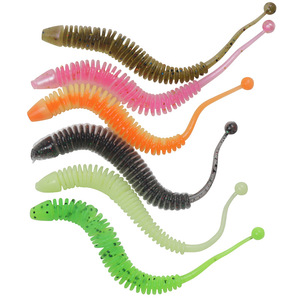Señuelo Suave Cola de Ardilla 8cm, Paquete de 6, para Pesca de Lubina en Agua Salada, Material PVC - Product Image 1