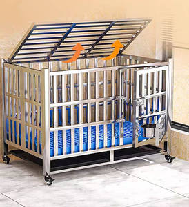 Durable antirouille pliable maison pour animaux de compagnie chat chien Cage en acier inoxydable Mobil pliant animalerie meubles pour usage intérieur/extérieur - Product Image 4