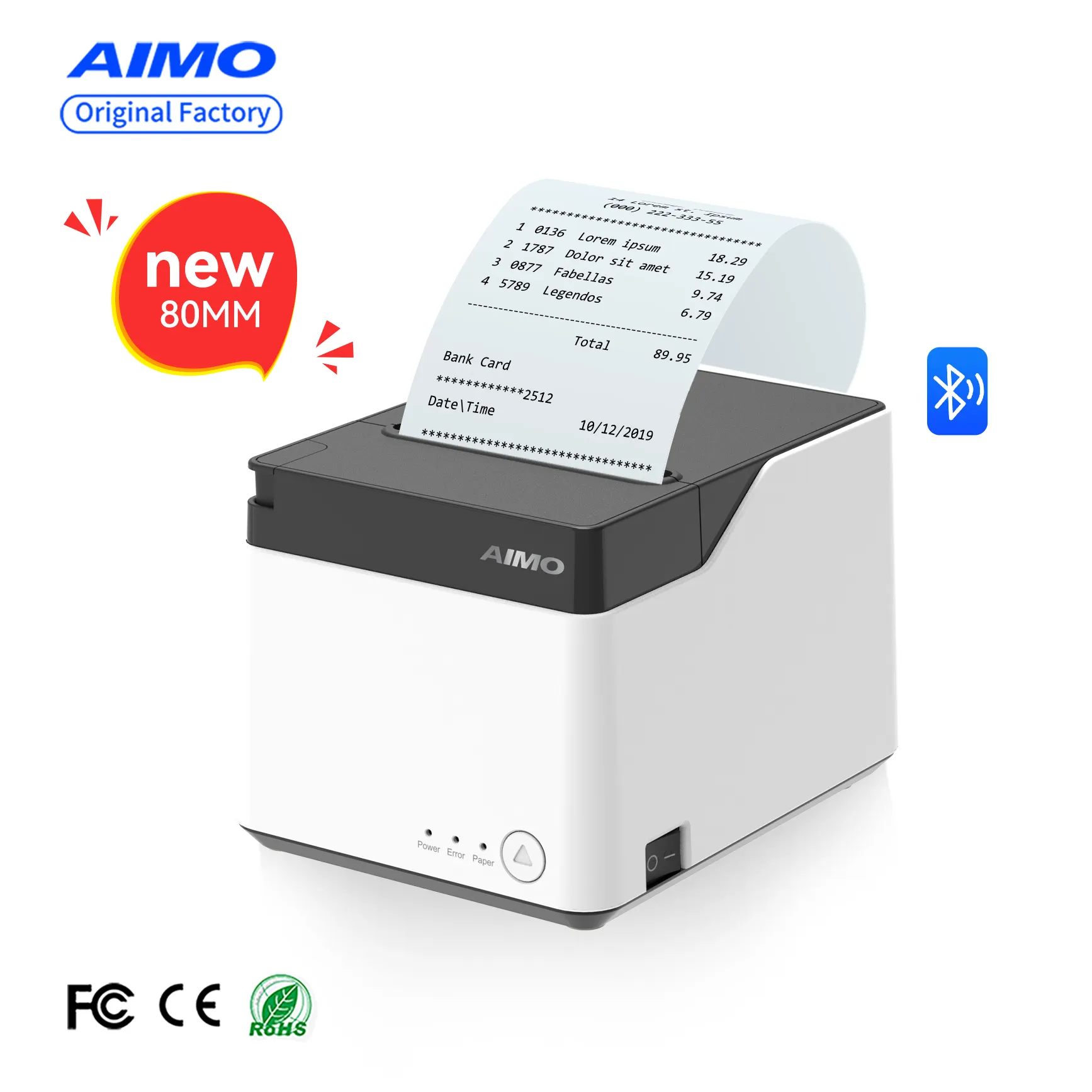 USB 영수증 감열 프린터가있는 80mm 티켓 프린터 자동 커터 영수증 pos 80MM 청구서 프린터