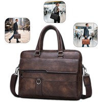 Vente en gros Porte-documents en cuir PU pour hommes d'affaires légers Sac pour ordinateur portable Messenger à bandoulière pour le bureau Caractéristique souple pour le voyage
