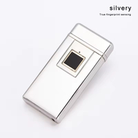 Briquet électronique rechargeable USB en métal à double arc avec reconnaissance d'empreintes digitales et détection tactile, idéal pour la publicité