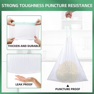Trash Bag , Unscented Strong Drawstring Garbage Bag Fit 30 Litter Trash Can, for <b>Kitchen</b>, Bathroom, Bedroom, Office - Product Image 3