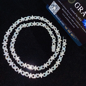 Nuova piccola collana ghiacciata piccola stella Infinity catena a maglie Moissanite bracciale cubano personalizzato Hip Hop diamanti gemelli cubani - Product Image 1