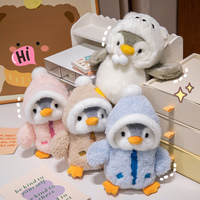 Pingouin mignon peluche tissu coton doux conception écologique pour la maison bébé cadeau promotionnel couette PP enveloppé sac OPP