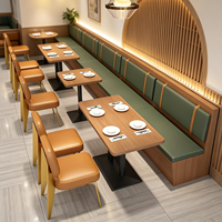 Tables de café modernes minimalistes en bois, unités de sièges en bois durables, chaises à structure métallique pour café, hôtel, bistrot
