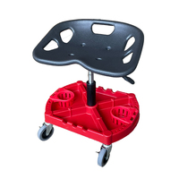 Tabouret roulant pneumatique réglable en hauteur, capacité 300 lb, siège de mécanicien robuste avec plateau de rangement pour réparation automobile