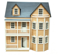 Maison de poupée miniature en bois, grande maison de poupée, maison de village personnalisée, maison à l'échelle 1:12