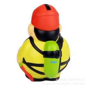 Jouet en PVC en forme de canard pompier, cadeau promotionnel, forme de dessin animé, mignon - Product Image 1
