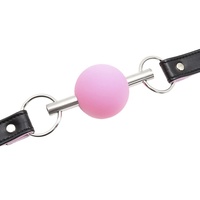 Silicone Ball Mouth Gag avec ceinture en cuir PU BDSM Expansion orale Oral Yoga Ball Sex Toys