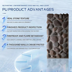 แผ่นหินเทียม PU สำหรับตกแต่งผนัง  แผ่นผนังหิน PU สำหรับภายนอกและภายในอาคาร  หินเทียมโพลียูรีเทน - Product Image 4