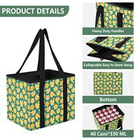 Sacs de courses réutilisables en nylon pliables à deux poignées avec impression personnalisée de fleurs Puakenikeni hawaïennes, panier de rangement pour les courses