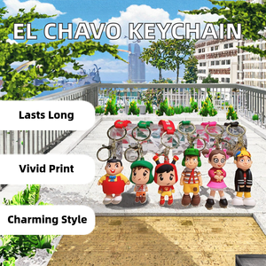 Venta al por mayor lindo patrón de animales de dibujos animados El <span class=keywords><strong>Chavo</strong></span> mosquetón llavero delicado pequeño regalo muñeca para coche mochila colgante llavero - Product Image 2