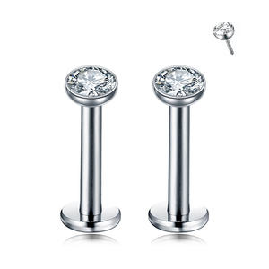 <span class=keywords><strong>Piercing</strong></span> de Titanio G23 con Base Plana y Sistema Push-Pin de 20G para Oreja y Labio, Venta al Por Mayor para Mujeres - Product Image 3