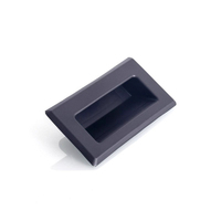 Poignées encastrées universelles Longyu PL025 en plastique noir, quincaillerie moderne à montage encastré pour porte, usage industriel et commercial