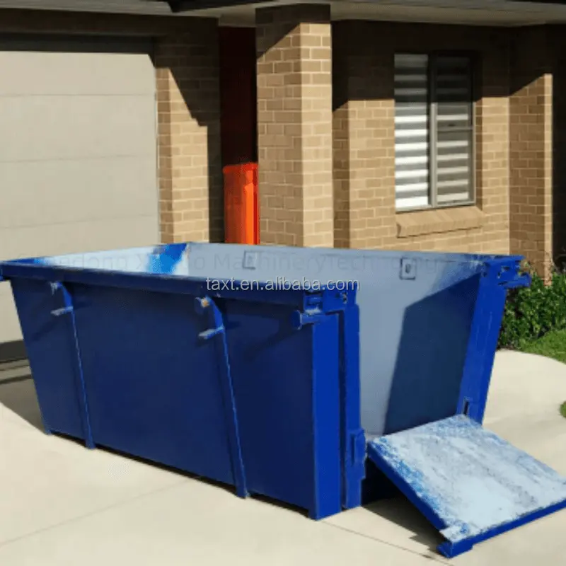 Large Metal Garbage Bin Carbon Steel Hook Lift Roll off Dumpster Manufacturing plant waste bin