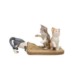 작은 시뮬레이션 고체 동물 모델 홈 장식 선물 장난감 미니 플라스틱 고양이 인형