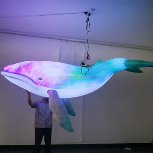Maßge schneiderte riesige blaue aufblasbare Wal, Werbung aufblasbare Delphin für Display-Werbung Große Ozean Thema hängen