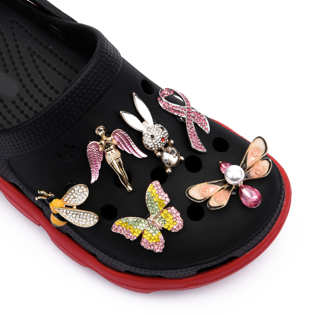 Wholesale Custom Rhinestone  Metal pop singer Luxury Bling Shoes Clog for Decoration Clog Shoe Charms 50% Discount