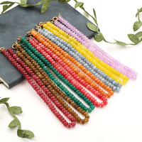 Collier TeoWaki en pierres naturelles avec perles d'abaque, fermoir volant, multicolore, en pierres précieuses, style bohème