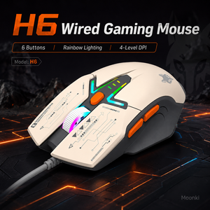 Ratón para Juegos con Cable RGB, Estilo Mecánico, 6 Botones, Ratón Óptico Ergonómico, Periféricos para PC, Laptop y Escritorio - Product Image 5