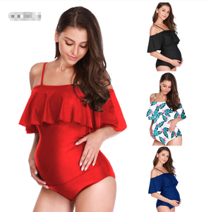 Nouveau <span class=keywords><strong>maillot</strong></span> <span class=keywords><strong>de</strong></span> <span class=keywords><strong>bain</strong></span> une pièce à volants pour femme enceinte, grande taille 3XL, uni rouge noir, vêtements <span class=keywords><strong>de</strong></span> maternité, <span class=keywords><strong>maillot</strong></span> <span class=keywords><strong>de</strong></span> <span class=keywords><strong>bain</strong></span> <span class=keywords><strong>de</strong></span> plage - Product Image 1