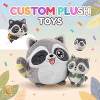 Jouets en peluche personnalisés en forme de raton laveur, OEM ODM, poupée en peluche de raton laveur de dessin animé, vente en gros, cadeau pour enfants
