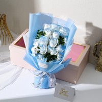 Nieuwe Blauw Roze Paars Rood Rozen Zeepbloemen Kunstbloemen Bouquet Cadeaubox Eco-vriendelijk Nieuwjaar Moederdag Valentijnsdag