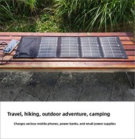 Panneau solaire pliable 30W pour l'extérieur, chargeur solaire ETFE haute efficacité, chargeur portable pour téléphone, ordinateur portable, voyage, aventure